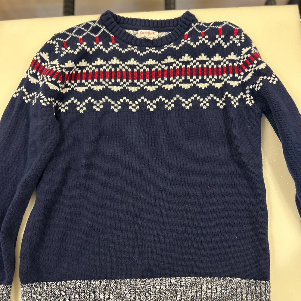 Navy Blue Fair Isle Sweater